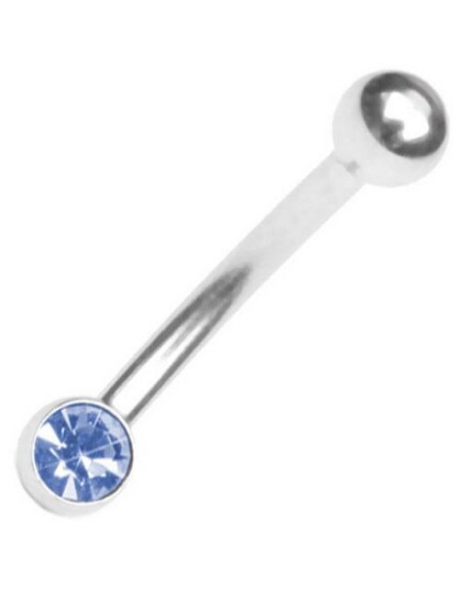 Øyenbrynspiercing med Lys Blå Sten 1.2 x 8 mm