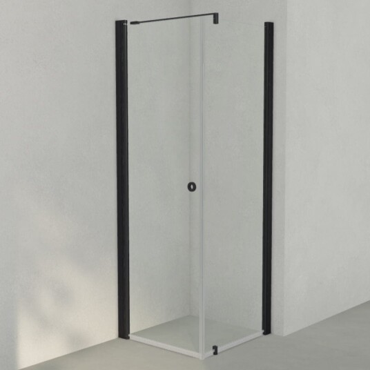 INR Iconic Nordic Rooms Dusjhjørne Linc 13 Original Svart Matt / 70x70cm Klart Glass