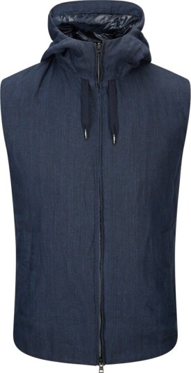 Herno Linen gilet 48 blå herre