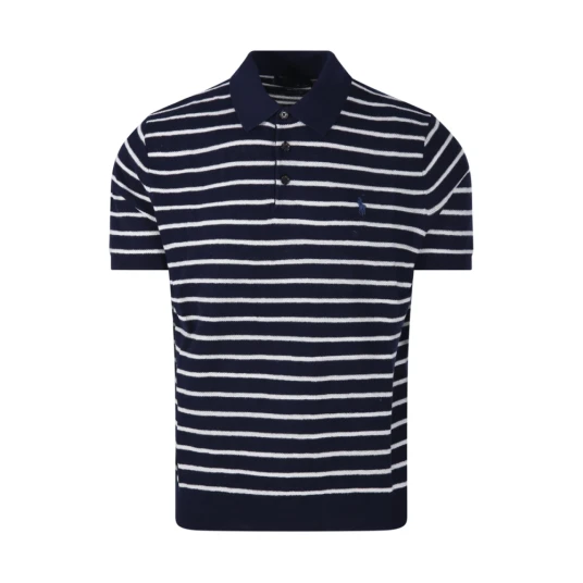 Polo Ralph Lauren Cotton Blend Striped Polo Bright Navy Combo