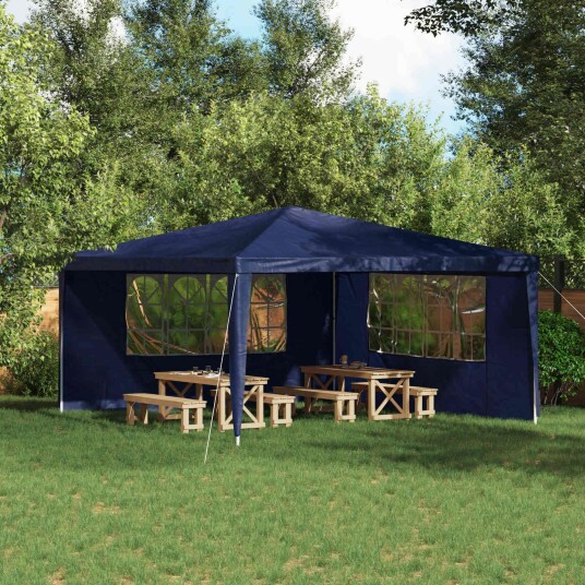vidaXL Party Telt Sidevegg 2 stk. 400 x 195 cm Blå PE og stål