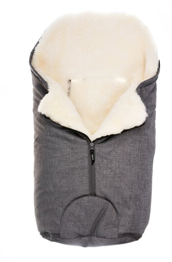 Bozz Lammeskinnspose Small Klipt Grey Melange/White Bozz Lammeskinnspose Small Klipt Grey Melange/White