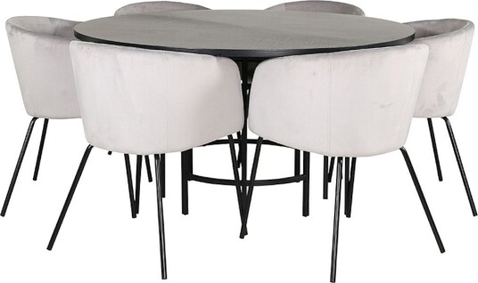 Spisegruppe furniture/fashion Copenhagen Ø140 cm med 6 Berit Stoler