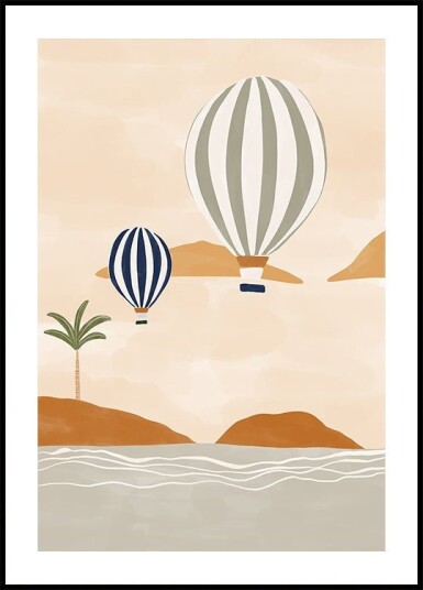 Airballoons In Dessert Plakat / 70x100cm