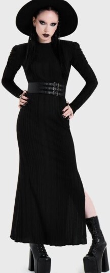 KIHILIST by KILLSTAR   Goth Lang kjole   NOIR BACK CUT OUT MAXI DRESS   XS til 4XL   Damer   svart