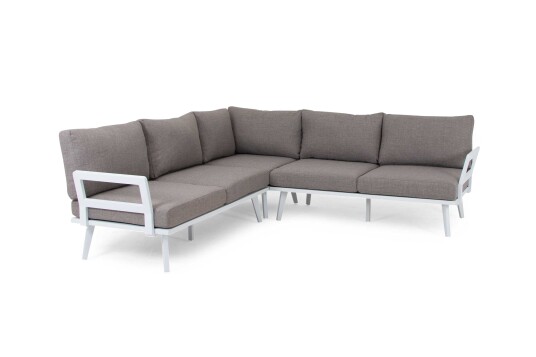 Brafab Villac sofagruppe Hvit med beige pute 2 st 2 sitsmoduler & hjørne