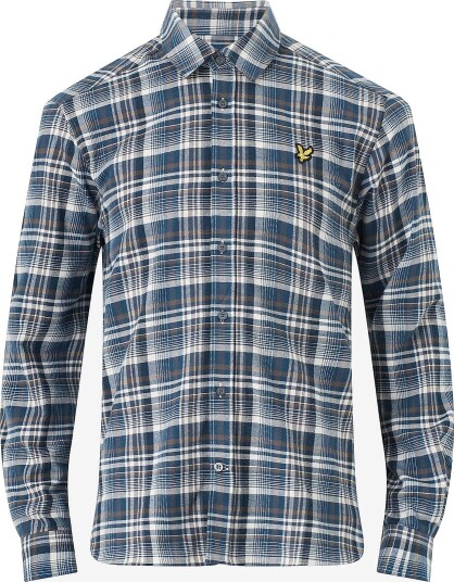Lyle & Scott Skjorte Offset Check Shirt Blå