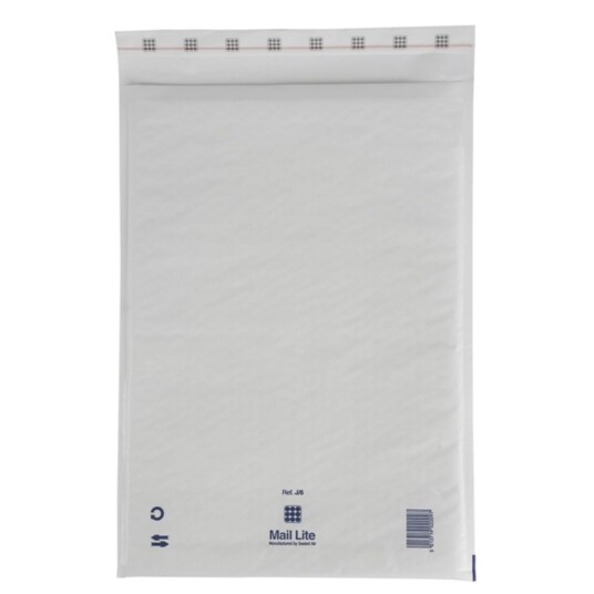 Boblekonvolutt Mail Lite J6 300x440 mm hvit, 50 stk. Boblekonvolutt Mail Lite J6 300x440 mm hvit, 50 stk.