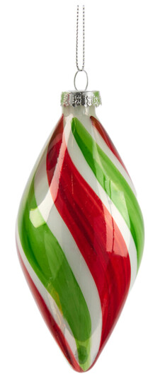 Edg Enzo De Gasperi Julekule ø8 cm stripet avlang Edg Enzo De Gasperi Julekule ø8 cm stripet avlang