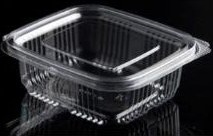 Plastbæger Catersource 250 Ml 85X97x41 Mm Firkantet Hængslet Låg Rpet Klar,5 Ps X 100 Stk/Krt