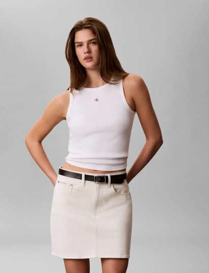 Calvin Klein Jeans Signature 90S Mini Skirt Cream 46 Calvin Klein Jeans Signature 90S Mini Skirt Cream 46