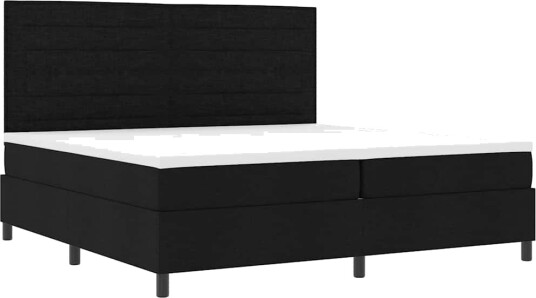 Box Spring Seng med Madrass Svart 200x200 cm Stoff