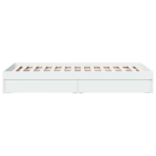 Sengeramme med skuffer hvit 100x200 cm konstruert tre 8721102623240 Sengeramme med skuffer hvit 100x200 cm konstruert tre 8721102623240