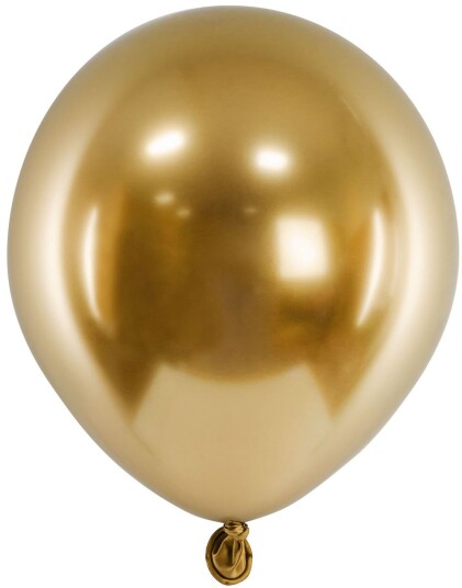 Partydeco 50 stk Glossy Mirror Gullfargede Ballonger 12 cm CHB1 5 019 50