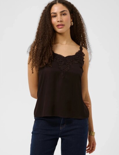 Cream Cranna Top   Brown   34