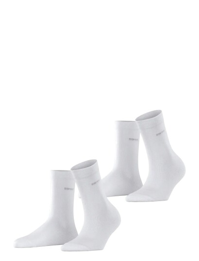 Esprit Socks Basic Easy 2 Pack Sustainable Uni Coloured White 39 42