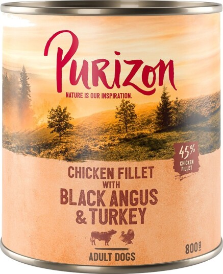 Purizon Våtfôr Original Med Black Angus Søtpotet Og Tyttebær Kyllingfilet Kalkun 12 X 800 G