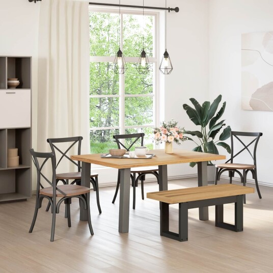 vidaXL Spisebenk NOAIN 120 x 41 x 45 cm Massiv furu Naturlig vidaXL Spisebenk NOAIN 120 x 41 x 45 cm Massiv furu Naturlig