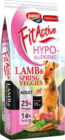 Fitactive Tørrfôr Hypoallergenic Adult Originals Og Vårgrønnsaker Lam 15 kg