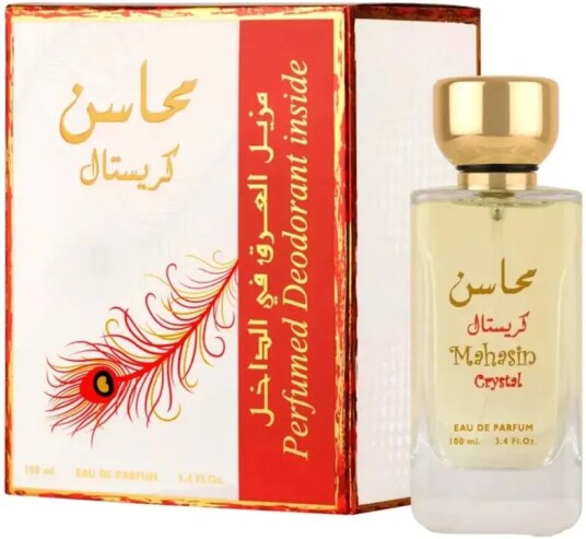 Lattafa Mahasin Crystal Eau de Parfum 100ml med Deodorant Spray Lattafa Mahasin Crystal Eau de Parfum 100ml med Deodorant Spray