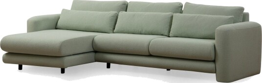 Makhan Sofa med Sjeselong 3 seter   Grønn