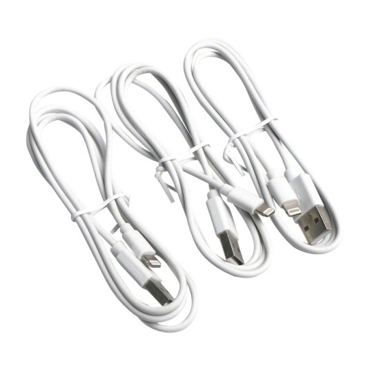 ELETRA USB-LIGHTNING KABEL 1M 3PCS, HVIT