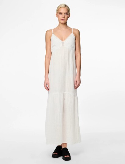 Pieces Pcastina Strap Maxi Dress Jrs Sww Bc   White   XS