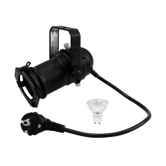 EuroLite Set Par-16 Spot Gu-10 Svart & Gu-10 230v Led Smd 7w 300