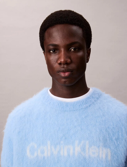 Calvin Klein Jeans Ls Brushed Alpaca Logo Swtr 5Gg - Blue - M Calvin Klein Jeans Ls Brushed Alpaca Logo Swtr 5Gg - Blue - M