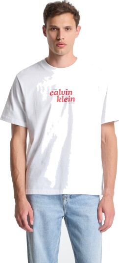 Calvin Klein Jeans Ss 20S Calvinklein Trvl Font Gra White L