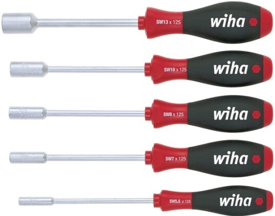 Wiha SoftFinish 5-delt Bitsskrutrekkersett med Ergonomiske Håndtak 125 mm Wiha SoftFinish 5-delt Bitsskrutrekkersett med Ergonomiske Håndtak 125 mm