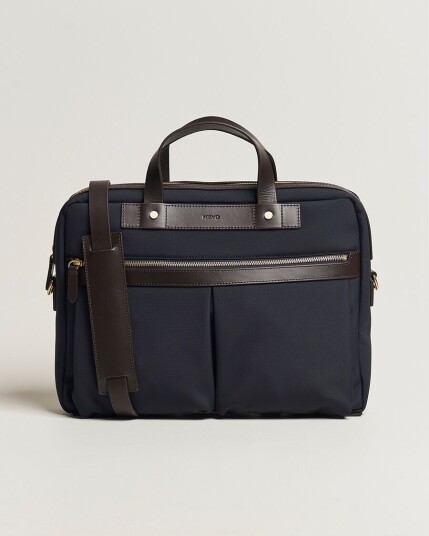 Mismo M/S Nylon Office Navy/Dark Brown