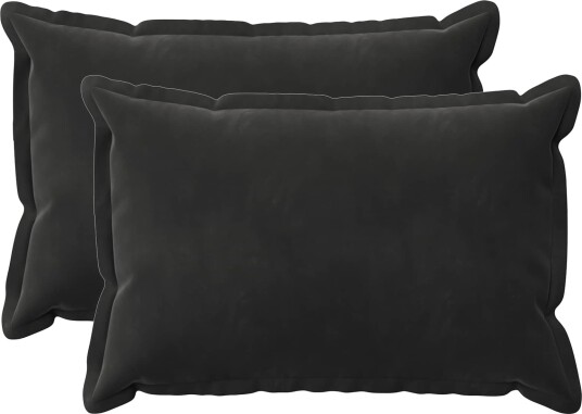 vidaXL Putetrekk 2 pcs HOUTEN Svart 30 x 50 cm Fløyel