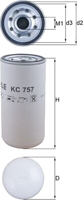 Drivstoffilter MAHLE ORIGINAL KC 757 Drivstoffilter MAHLE ORIGINAL KC 757
