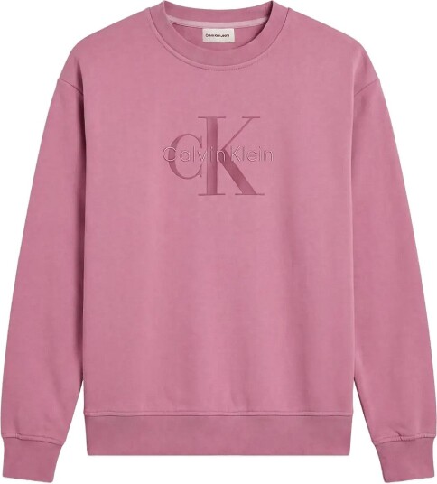 Calvin Klein Jeans Ls Monologo French Terry Rlxd Cr Pink XS