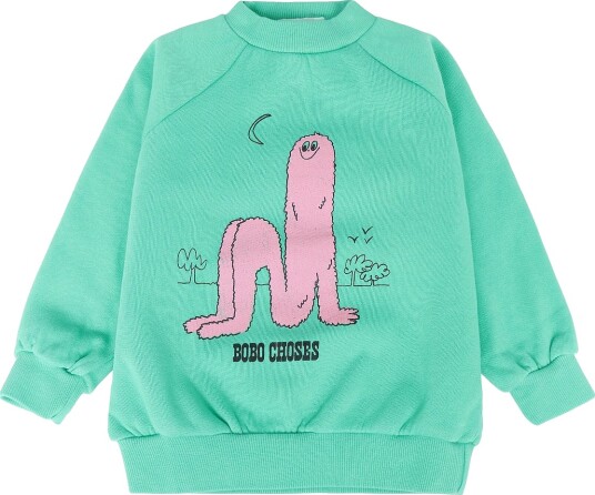 Bobo Choses Long Pinky Puff Sweat Shirt Green 92