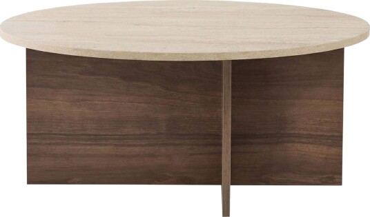 Boro Sofabord 90x40x90 cm - Travertine og Walnut
