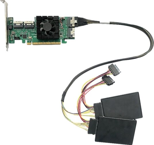 Highpoint Sas Intern Kabel Slim Sas Sff 8654 Hann Til Sata Strøm U.2 Sff 8639 60 Cm For Ssd7500 Series Ssd7580b
