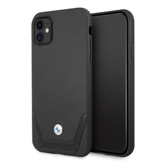 BMW Hardcase Lærveske til iPhone 11/XR - Svart Perforert