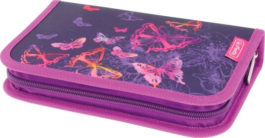 Herlitz Pennal Med Tilbehør 20,5x14x3,8 Cm Sommerfugler