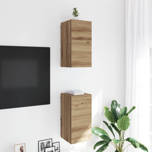 Vegghengt TV hylle Artisan eik 30,5 x 30 x 30 cm Konstruert tre Vegghengt TV hylle Artisan eik 30,5 x 30 x 30 cm Konstruert tre