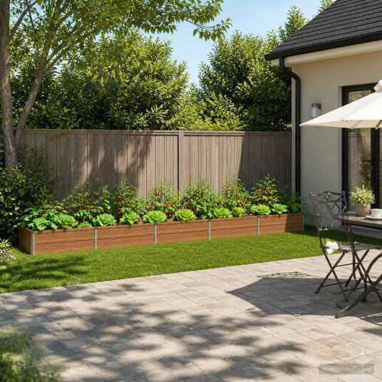 vidaXL Hevet Hagebed Treet Brown 400 x 80 x 24 cm kaldvalset stål
