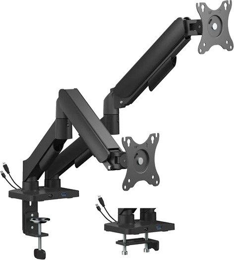 Gembird Adjustable desk display mounting arm with USB ports 2-displays 17"-32"