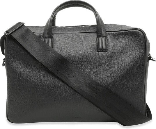 SANDQVIST Leather Briefcase 14" BLACK One Size SANDQVIST Leather Briefcase 14" BLACK One Size