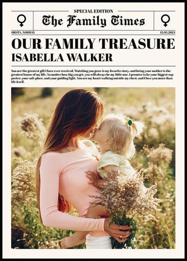 Baby Photo Newspaper Personal Plakat Plakat / 30x40cm Baby Photo Newspaper Personal Plakat Plakat / 30x40cm