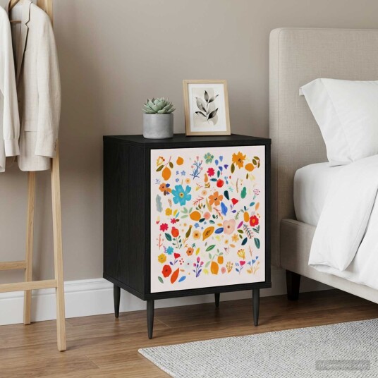 vidaXL Nattbordskap MAINZ Svart eik 36 x 33 x 51 cm Konstruert tre