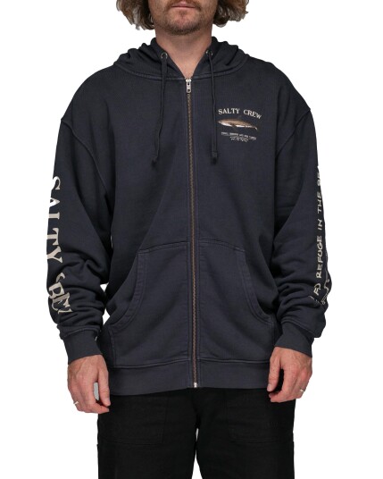 Salty Crew Men"s Bruce Vintage Zip Fleece Pigment Black S