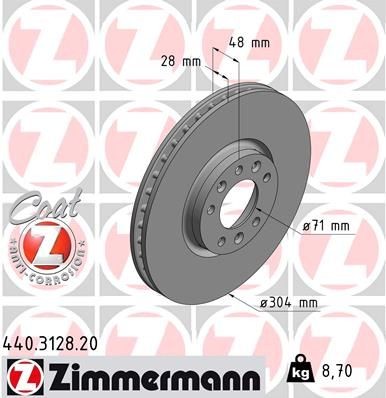 Bremseskive ZIMMERMANN 440.3128.20