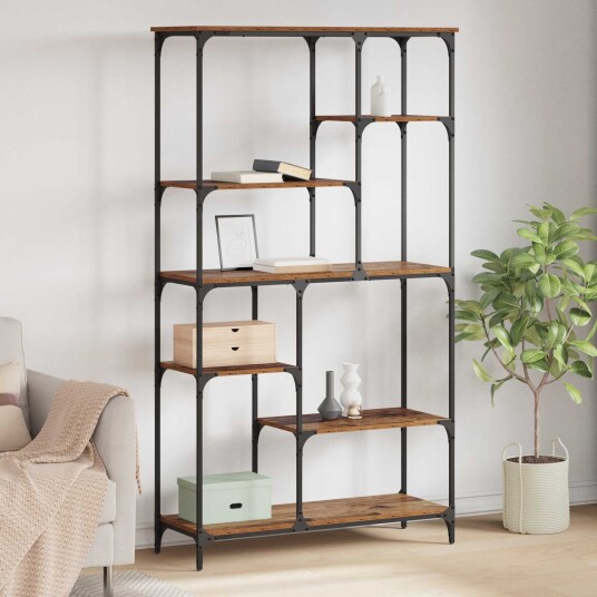 vidaXL Bokhylle Gammelt tre 99 x 35,5 x 176 cm Konstruert tre