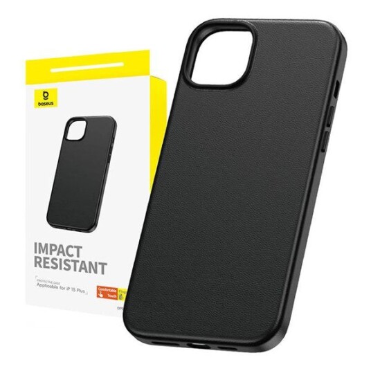 Baseus Fauxther-serie deksel til iPhone 15 Plus - Svart Baseus Fauxther-serie deksel til iPhone 15 Plus - Svart